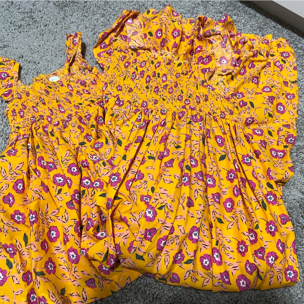 Mommy and me matching dresses.
